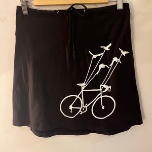 Schwiing Black Skirt with Bicycle Print M GUC